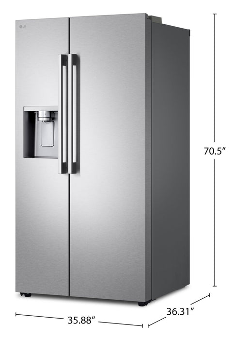 Réfrigérateur LG de 27 pi3 et de 36 po à compartiments juxtaposés - acier inoxydable résistant aux traces de doigts - LL27T3530S 