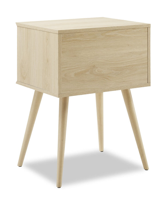 Table de nuit Mori de 18 po (l) x 25,75 po (H) à 2 tiroirs - naturelle