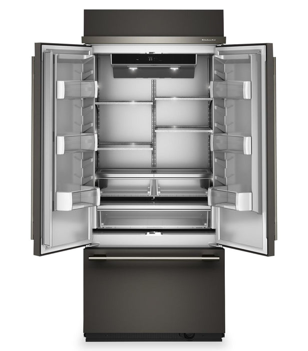 Réfrigérateur KitchenAid de 20,8 pi3 et de 36 po à portes françaises à congélateur inférieur - minerai noir - KBFN536SBE