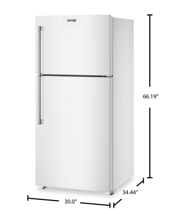 Réfrigérateur Maytag de 19 pi3 et de 30 po à congélateur supérieur avec mode garage - blanc - MRTX5119SW