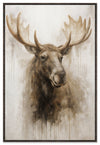 Œuvre d’art encadrée « Majestic Moose » sur toile - 31 po x 46 po
