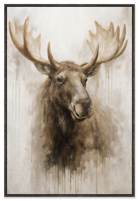 Œuvre d’art encadrée « Majestic Moose » sur toile - 31 po x 46 po