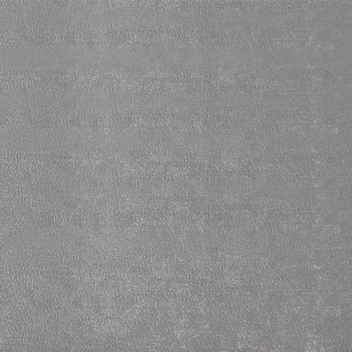 Lit rembourré Candace en tissu de velours gris avec capitonnage à boutons - format lit double