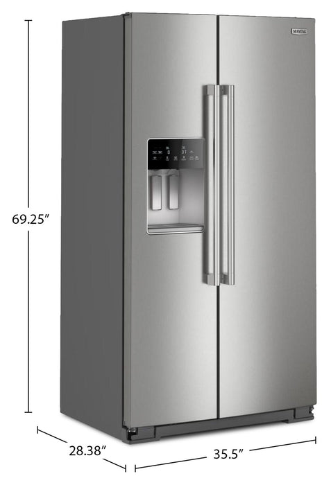 Réfrigérateur Maytag de 20,8 pi³ et de 36 po à compartiments juxtaposés - acier inoxydable résistant aux traces de doigts - MRSC6636RZ