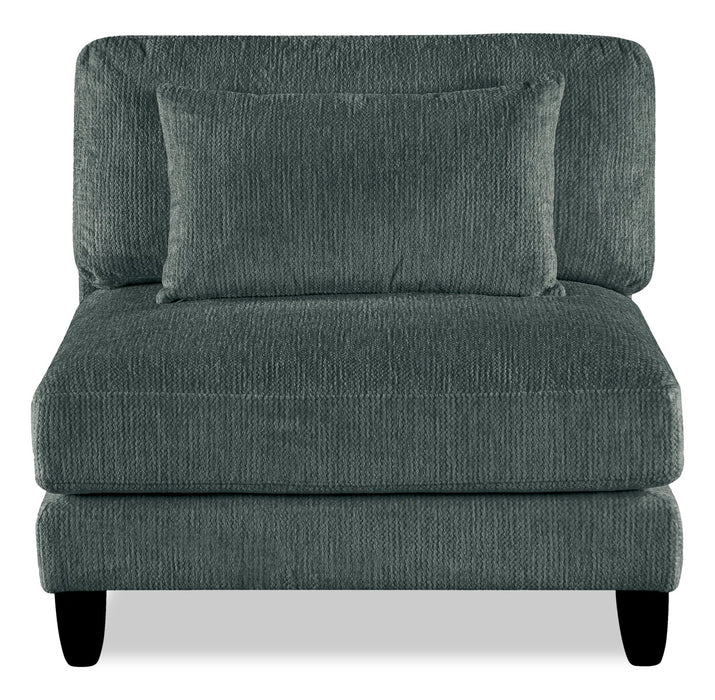 Fauteuil sans accoudoirs modulaire Lounge de 40 po en tissu chenille - gris