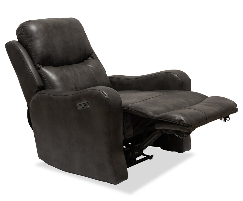 Fauteuil coulissant à inclinaison électrique Ellis de 32 po en similicuir - gris 