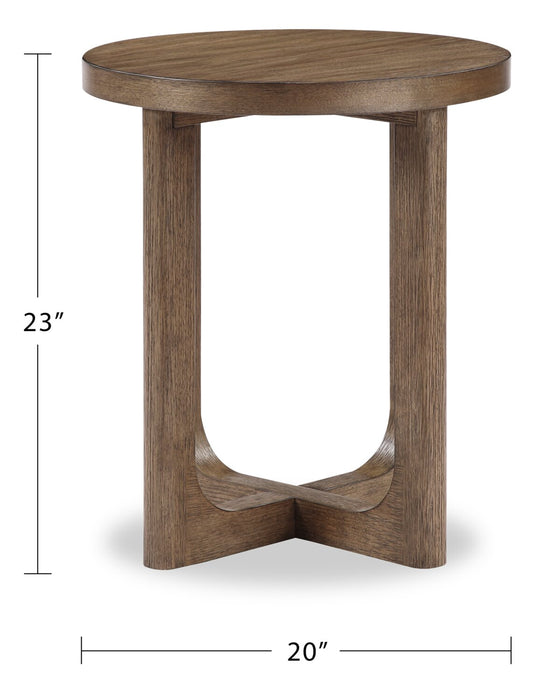 Table de bout ronde Maxwell de 20 po - noyer brun clair