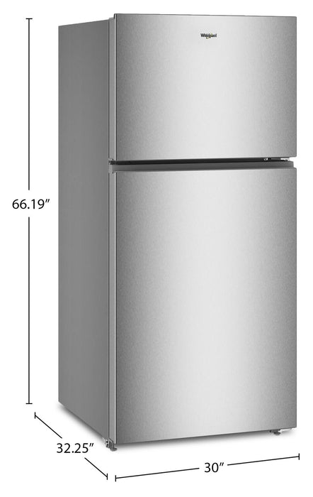 Réfrigérateur Whirlpool de 19 pi³ et de 29,5 po à congélateur supérieur - acier inoxydable résistant aux traces de doigts - WRTX5419SZ 