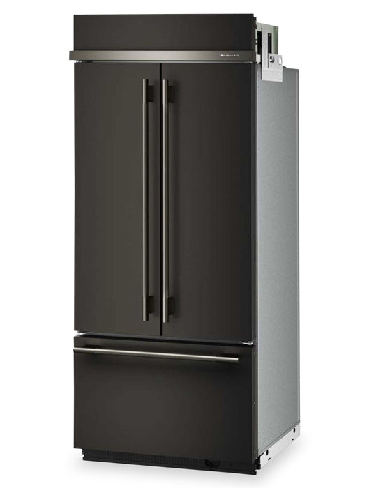 Réfrigérateur KitchenAid de 20,8 pi3 et de 36 po à portes françaises à congélateur inférieur - minerai noir - KBFN536SBE