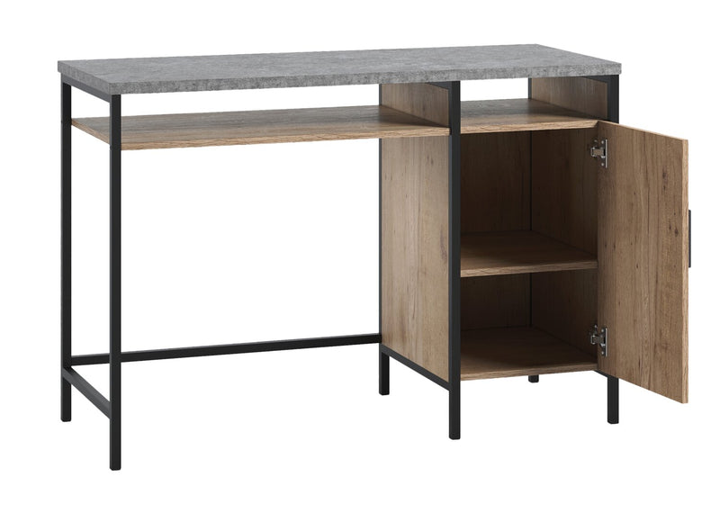 Bureau Bradley de 45 po avec piédestal et armoire - chêne clair