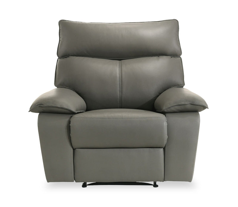 Fauteuil à inclinaison électrique Matteo de 42 po en cuir véritable - gris Aviarah