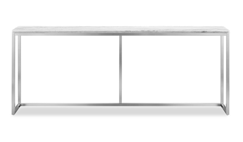 Table de salon moderne Sampson en marbre de 72 po - blanc