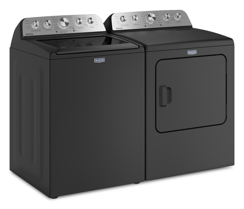 Laveuse à chargement par le haut de 5,4 pi³ et sécheuse électrique de 7,0 pi³ de Maytag - noir volcan - MATL565B