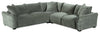 Sofa sectionnel Reflect 3 pièces en tissu de chenille avec coussins de dossier réversibles - vert