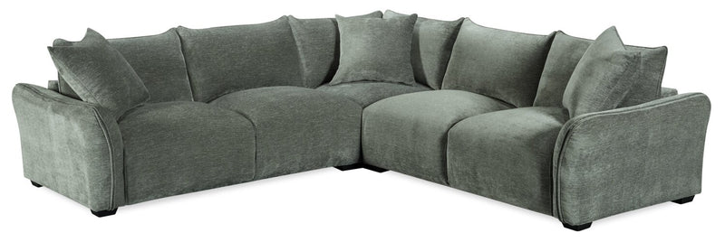 Sofa sectionnel Reflect 3 pièces en tissu de chenille avec coussins de dossier réversibles - vert