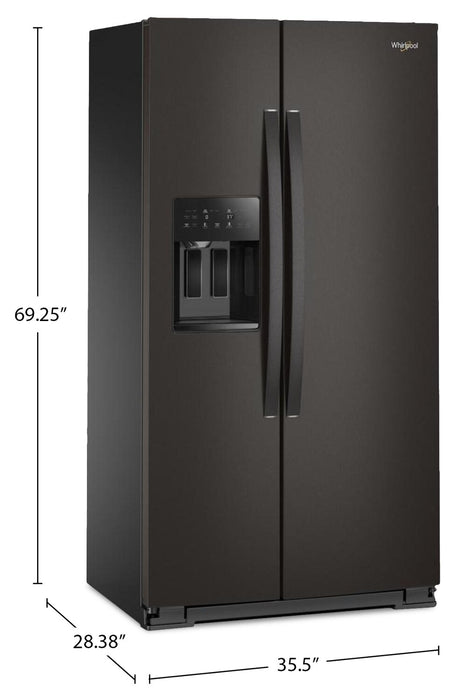 Réfrigérateur Whirlpool de 21 pi³ et de 36 po à compartiments juxtaposés - acier inoxydable noir - WRSC5536RV