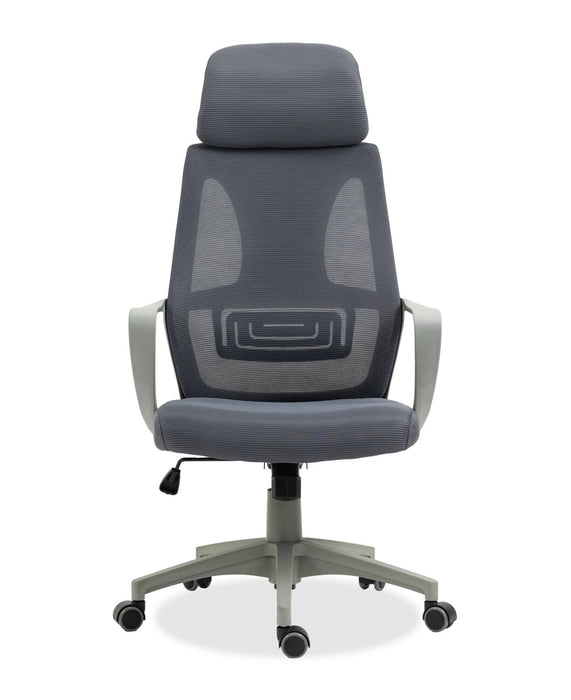 Chaise de bureau réglable Bennet de 24.4 po en mailles - grise
