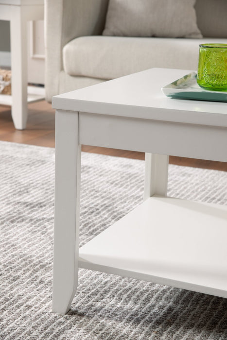 Ensemble 3 tables traditionnelles Aspen de 47,3 po (table à café et 2 tables de bout) - blanc