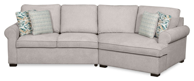 Sofa sectionnel enveloppant de droite Haven de Scott Living 2 pièces en tissu de chenille - gris