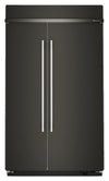 Réfrigérateur encastré KitchenAid de 29,4 pi3 et de 48 po à compartiments juxtaposés - minerai noir - KBSN748SBE