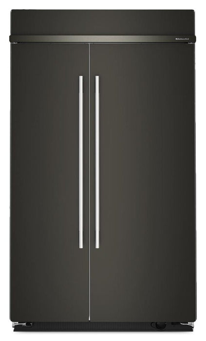 Réfrigérateur encastré KitchenAid de 29,4 pi3 et de 48 po à compartiments juxtaposés - minerai noir - KBSN748SBE