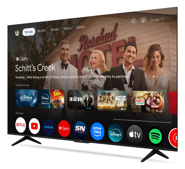 Téléviseur intelligent TCL S41K UHD 4K de 75 po avec Google TVMC