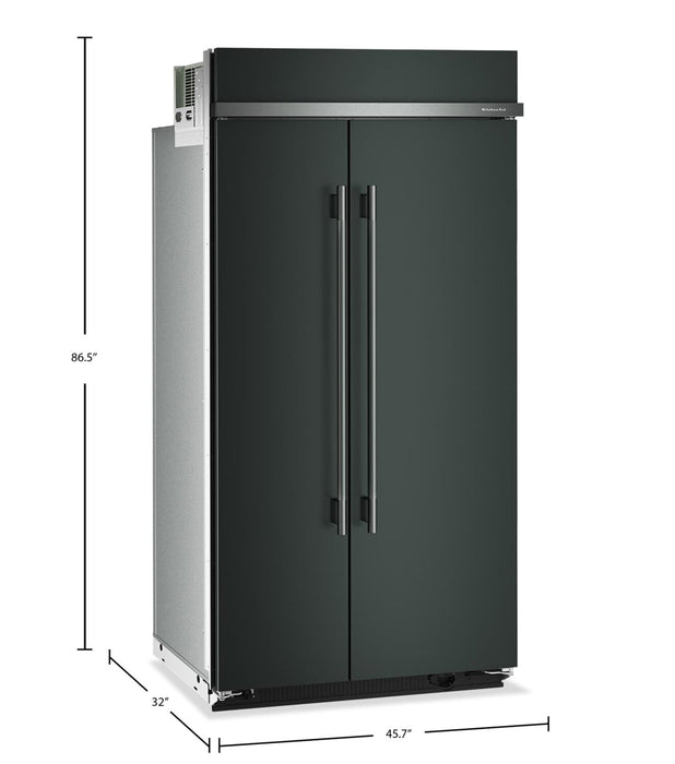 Réfrigérateur encastré KitchenAid de 42 po et de 25,5 pi³ à compartiments juxtaposés avec intérieur platine – genièvre - KBSN742SJP