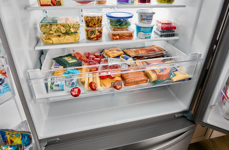 Réfrigérateur Whirlpool de 36 po et de 25 pi³ à portes françaises avec distributeur d’eau et de glaçons - WRFF3436RW