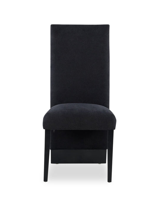 Ensemble de salle à manger Vega 7 pièces avec table de 82 po (L), imitation de marbre, base piédestal et 6 chaises - noir et blanc