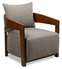  Fauteuil d’appoint Amor 28,54 po en tissu avec accoudoirs et pattes en bois - gris