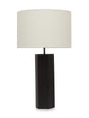 Lampe de table hexagonale Bishop de 26 po noire 