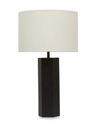  Lampe de table hexagonale Bishop de 26 po noire  