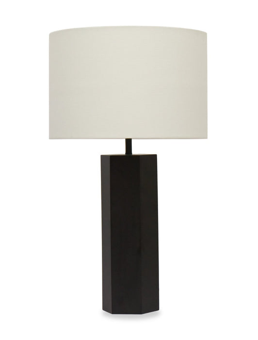 Lampe de table hexagonale Bishop de 26 po noire 