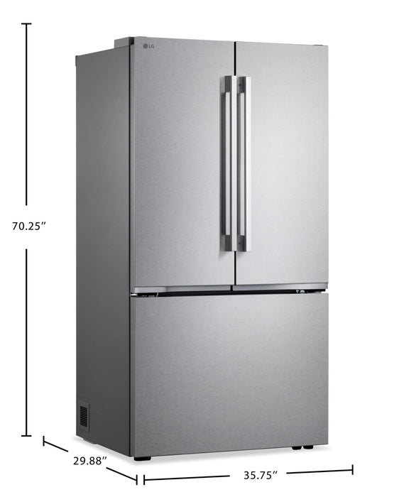 Réfrigérateur LG de 25,1 pi3 et de 36 po de profondeur comptoir à portes françaises - acier inoxydable résistant aux taches - LF25BZH42S