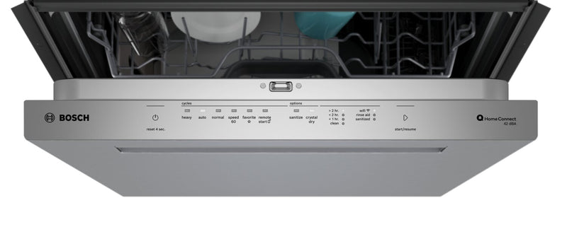 Lave-vaisselle intelligent Bosch de série 800 de 24 po avec 3e panier - acier inoxydable résistant aux traces de doigts - SHP78DM5N