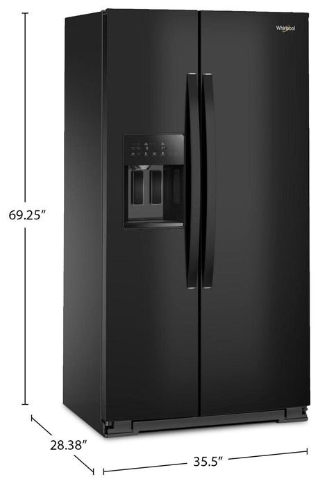 Réfrigérateur Whirlpool de 21 pi³ et de 36 po à compartiments juxtaposés - noir - WRSC5536RB
