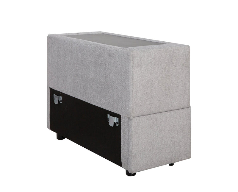 Sofa sectionnel Vault 9 pièces avec causeuse-lit, 4 fauteuils de rangement et console de rangement avec USB - gris