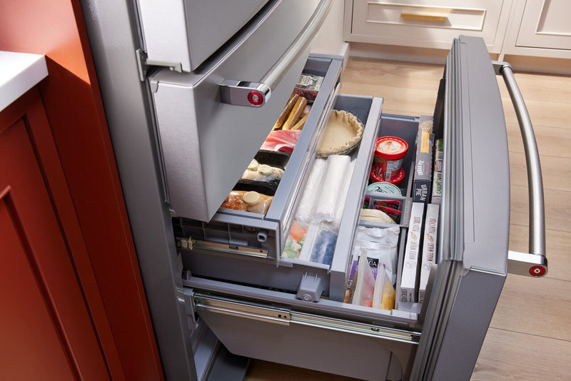 Réfrigérateur KitchenAid de 26,2 pi³ et de 36 po à portes françaises - acier inoxydable avec fini PrintShieldMC - KRMF536RPS