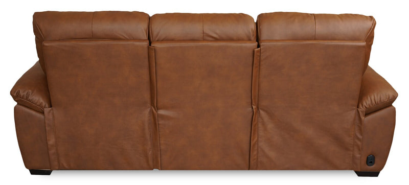 Sofa à inclinaison électrique Bello de 91,7 po en tissu d’apparence cuir - brun