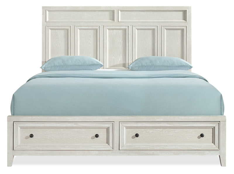 Ensemble de chambre à coucher Casa 6 pièces avec lit, commode, miroir et table de nuit, blanc - format très grand lit