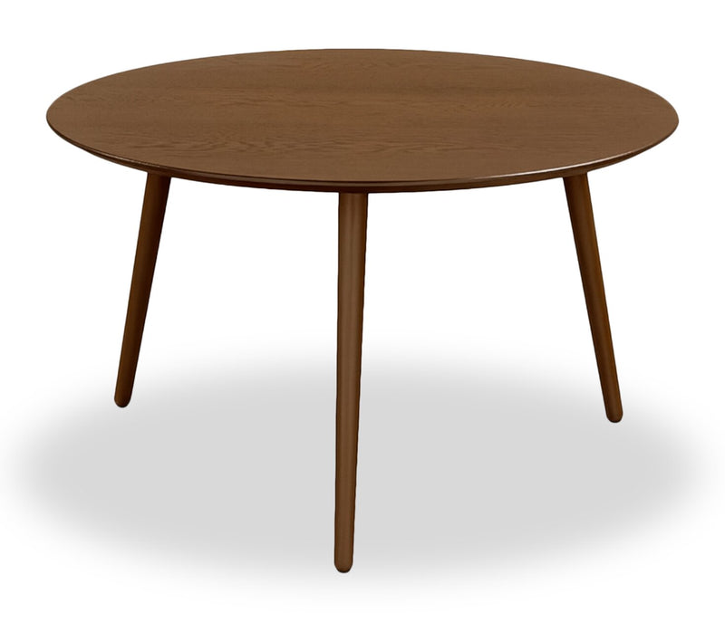 Table à café moderne Viola de 29,5 po avec dessus rond - noyer brun