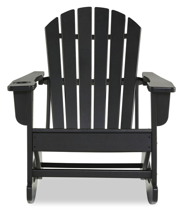 Fauteuil berçant Bask pour la terrasse à l’extérieur, plastique haute densité, résistant aux rayons UV et aux intempéries - noir
