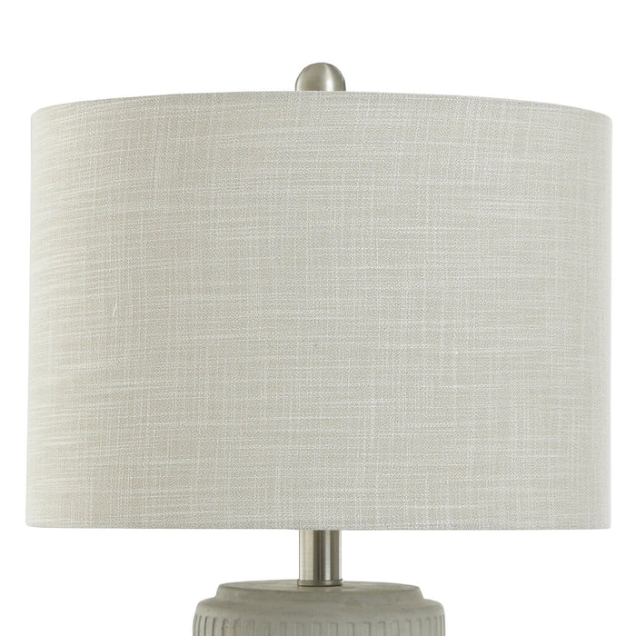 Lampe de table Archer de 21 po en céramique gris et blanc