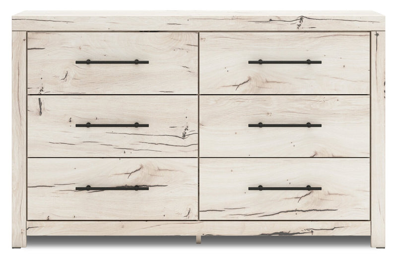 Commode de chambre à coucher Derekson de 58,7 po (L) x 36,5 po (H) à 6 tiroirs - blanc rustique