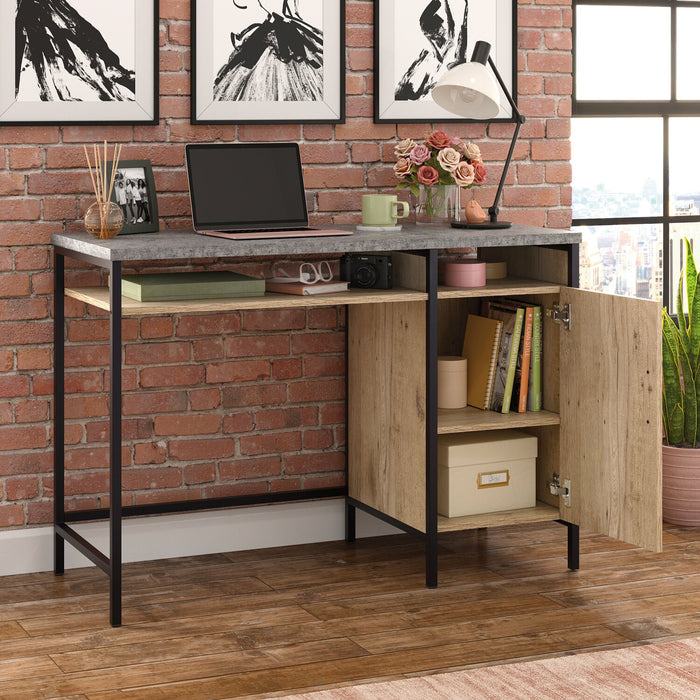 Bureau Bradley de 45 po avec piédestal et armoire - chêne clair