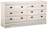  Commode Yorkdale de 61,4 po (L) x 32,3 po (H) à 6 tiroirs pour la chambre à coucher, fabriquée au Canada - blanche