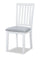 ["Chaise de salle à manger Bryn avec siège en tissu, dossier à lattes – blanch et gris"]