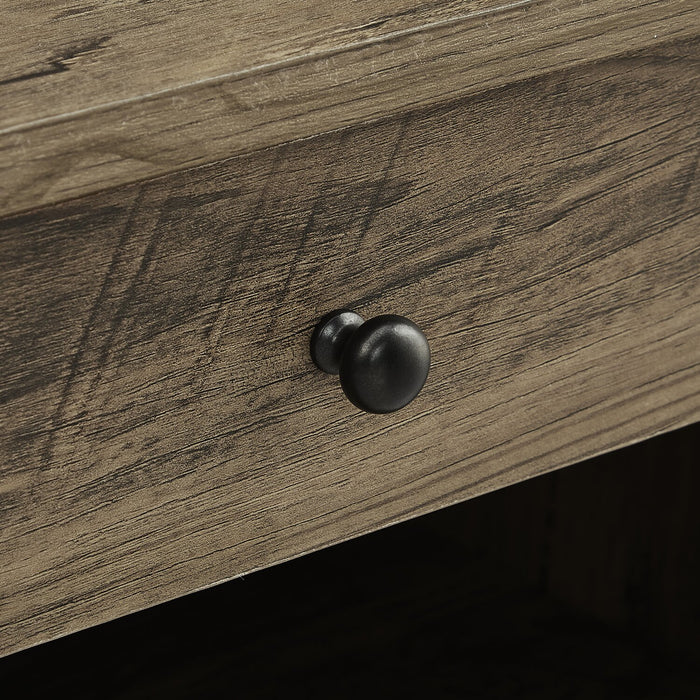 Table de nuit Theo de 18 po (l) x 25,75 po (H) à 1 tiroir avec armoire de rangement - brune