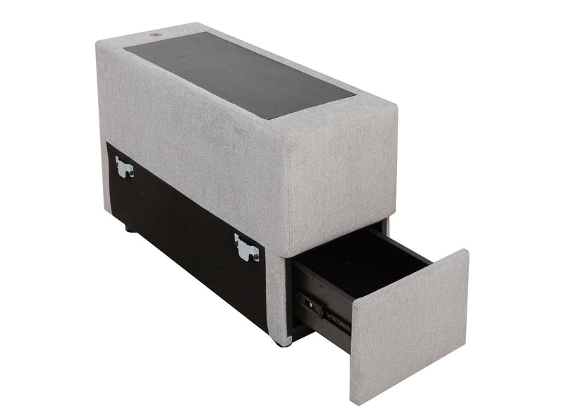 Sofa sectionnel Vault 6 pièces avec causeuse-lit et 3 fauteuils longs de rangement - gris