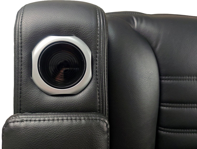 Fauteuil de massage à inclinaison électrique Zen de 40 po en similicuir avec appuie-tête électrique et siège chauffant - noir